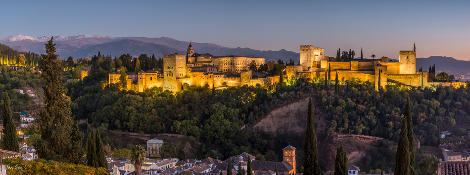 Alhambra Palast Granada goldene Stunde Andalusien Spanien Schweiz Jan Geerk Fotograf Basel