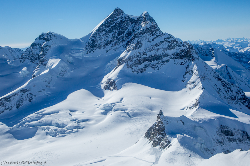 Schneebedeckte Berggipfel Jungfrau Region Berner Oberland Alpen Schweiz – Jan Geerk Fotograf Basel