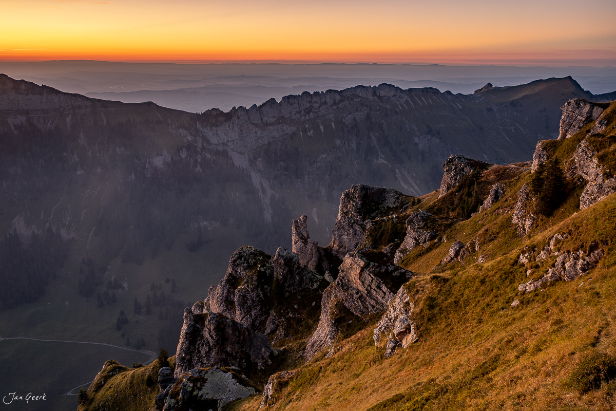 Felsige Alpengipfel beim Gemmenalphorn in Herbstlicht, Berner Oberland Schweiz – Jan Geerk Fotograf Basel