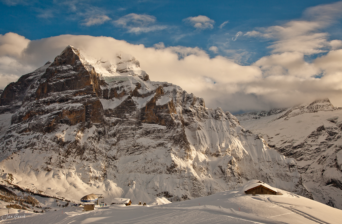 Grindelwald First verschneite Berglandschaft Winterlandschaft Berner Oberland Schweiz – Jan Geerk Fotograf Basel
