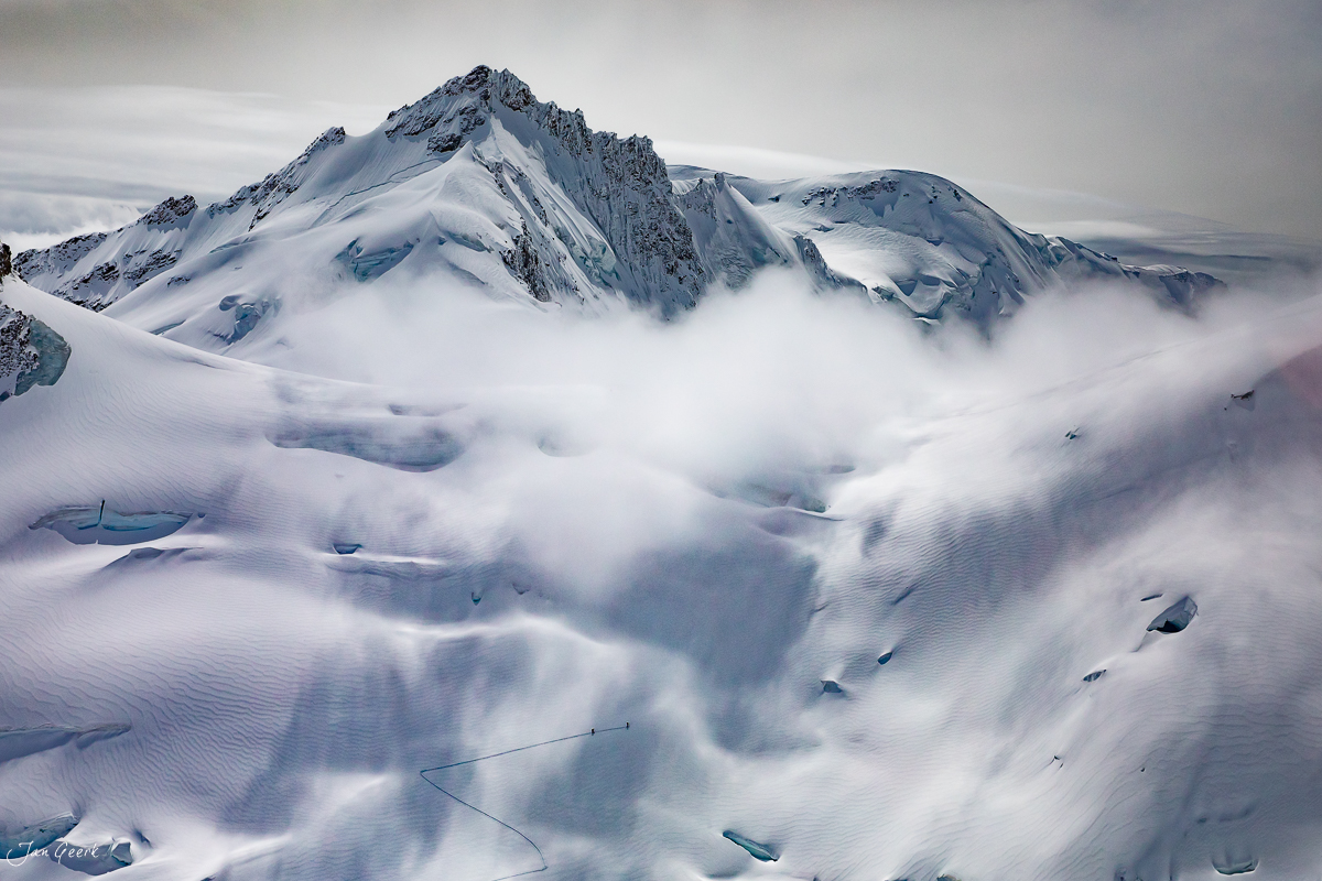 Schneebedeckte Berglandschaft Jungfraujoch Frühling Berner Oberland Schweiz Jan Geerk Fotograf Basel