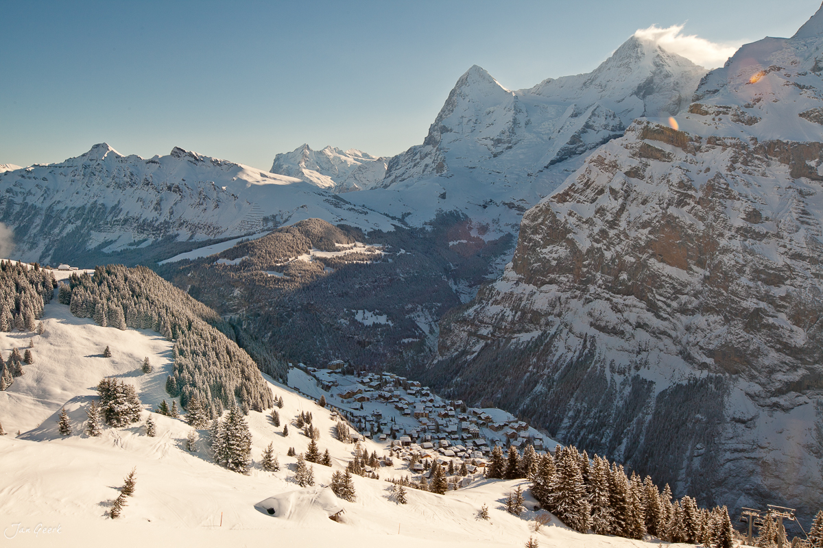 Mürren Winterlandschaft Schnee Berge Berner Oberland Schweiz – Jan Geerk Fotograf Basel