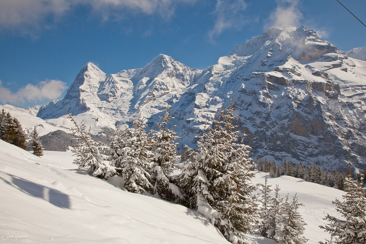 Eiger Mönch Jungfrau Schnee Winter Berner Oberland Schweiz – Jan Geerk Fotograf Basel