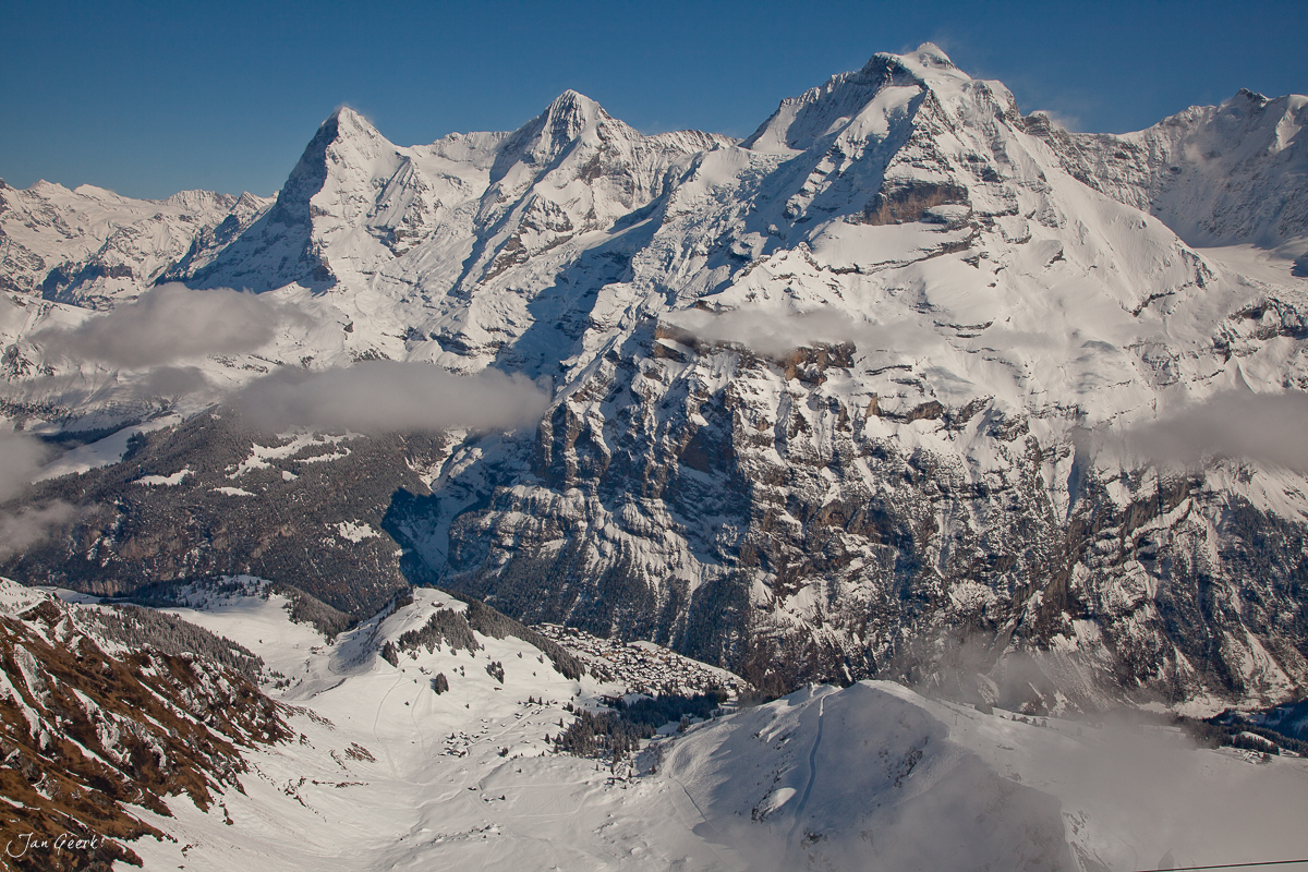 Eiger Mönch Jungfrau Winterlandschaft Schnee Berner Oberland Schweiz – Jan Geerk Fotograf Basel