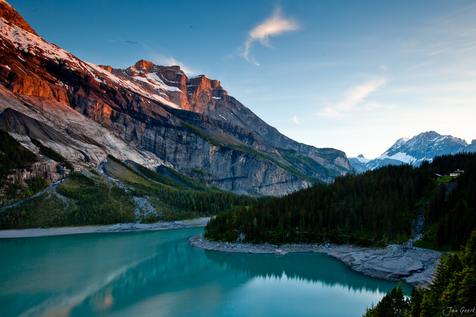 Oeschinensee türkisblau Sommer Kandersteg Berner Oberland Schweiz Jan Geerk Fotograf