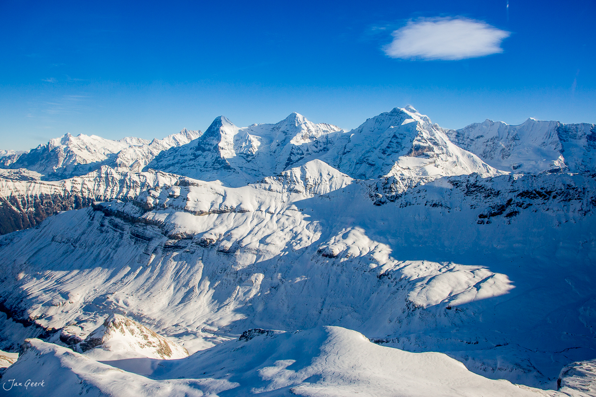Schneebedeckte Berglandschaft Kleine Scheidegg Berner Oberland Winter Schweiz Jan Geerk Fotograf Basel