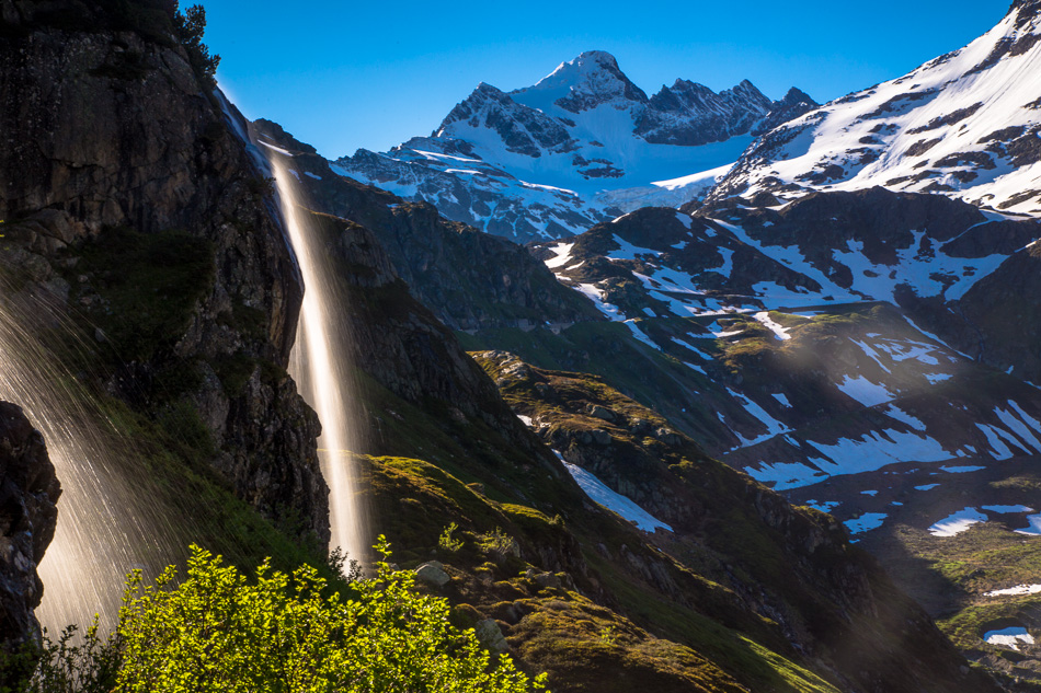 Steingletscher Wasserfall Sustenpass Schnee Berner Oberland Schweiz Jan Geerk