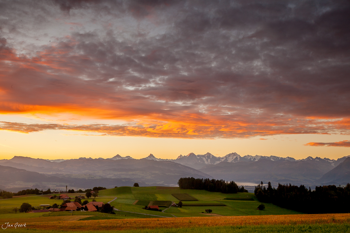 Bütschelegg Eiger Mönch Jungfrau Alpensicht Sonnenaufgang Berner Oberland Schweiz – Jan Geerk Fotograf Basel