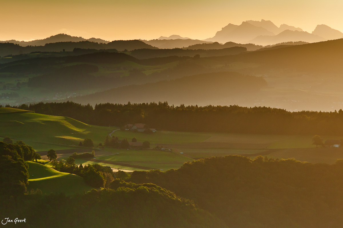 Bütschelegg Alpensicht Sonnenaufgang Berner Oberland Schweiz – Jan Geerk Fotograf Basel