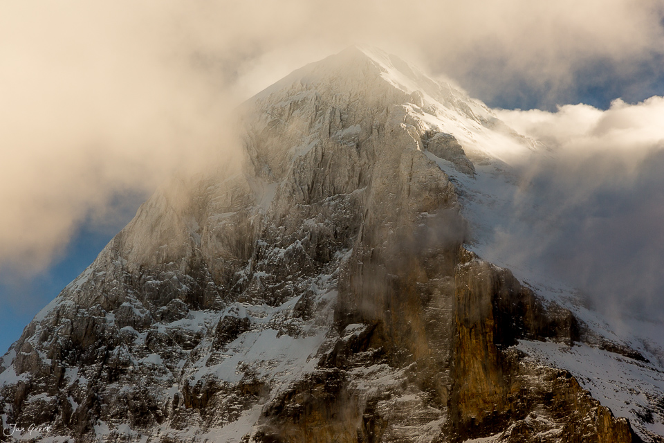 Schneebedeckter Eiger bei Kleine Scheidegg im Winter, Berner Oberland Schweiz – Jan Geerk Fotograf Basel