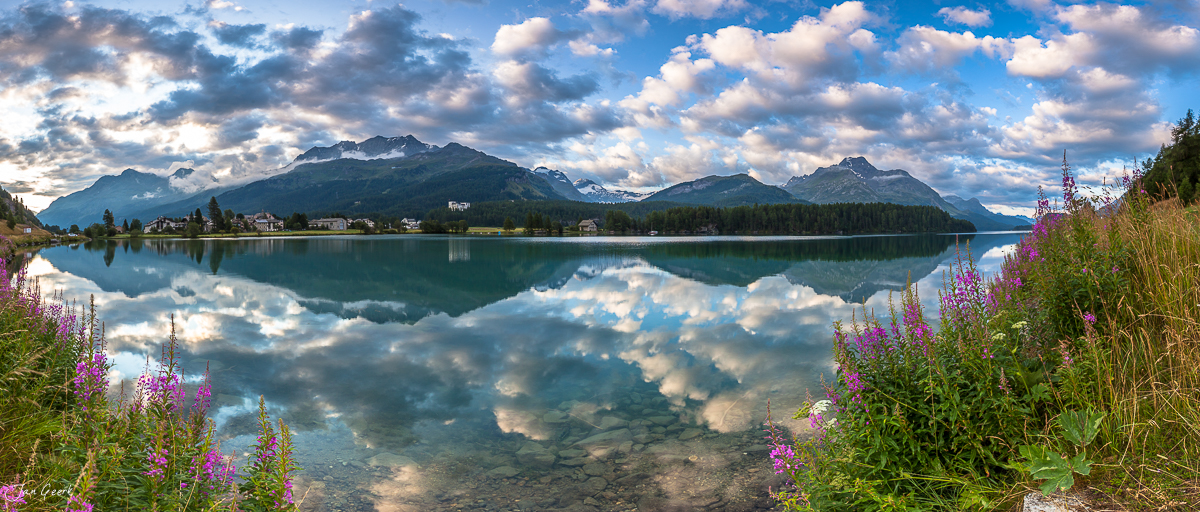 Silsersee Spiegelung Bergell Engadin Sommer Alpen Graubünden Schweiz Jan Geerk