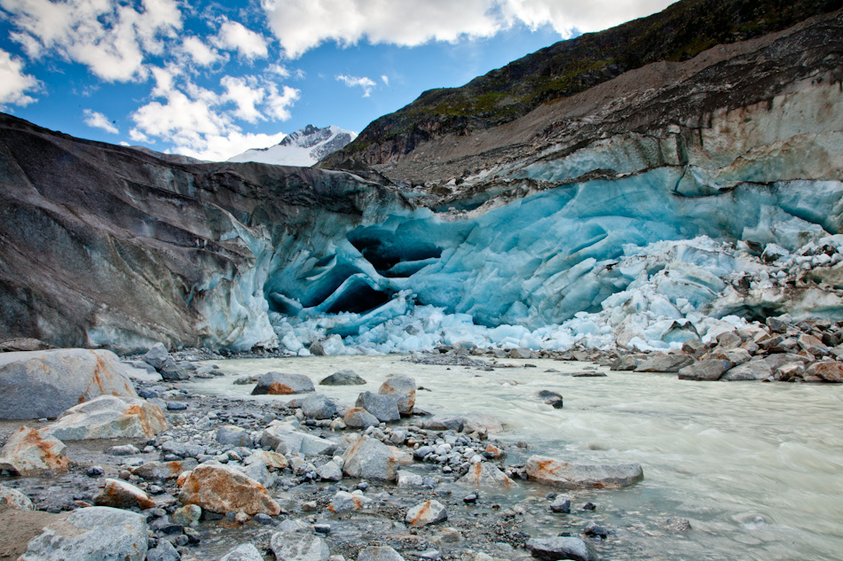 Gletscherzunge Blaueis Gletscher Gletschersee Mittag Graubünden Schweiz Jan Geerk Fotograf Basel