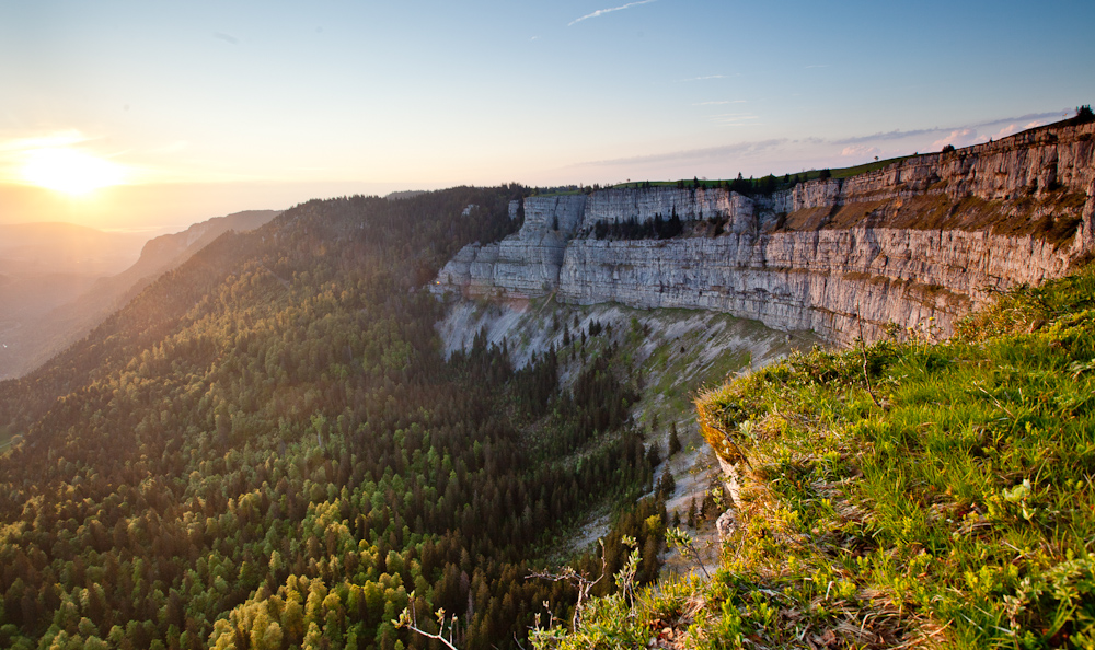 Creux Schlucht Kalksteinfelsen Sonnenaufgang Jura Schweiz Jan Geerk Fotograf Basel
