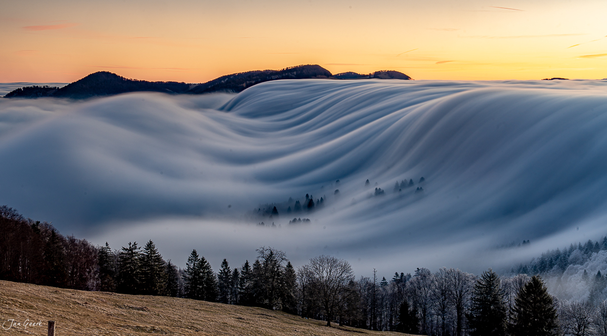 Nebelmeer Scheltenpass Winter Sonnenaufgang Jura Schweiz Jan Geerk Fotograf Basel
