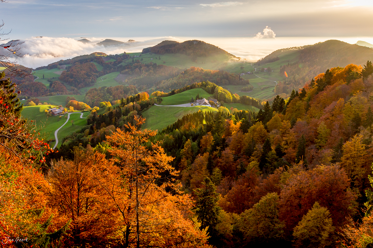 Herbstliche Berglandschaft Bölchen Baselbiet Jura Schweiz – Jan Geerk Fotograf Basel