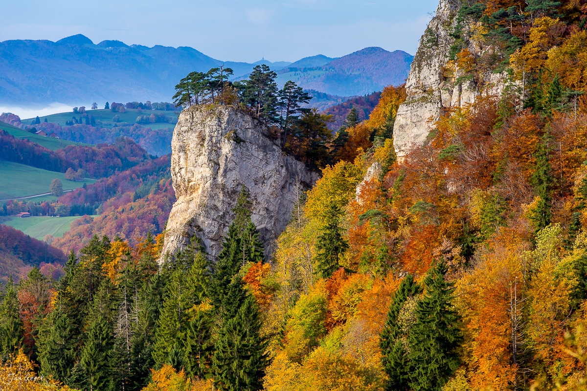Felsformation Bölchen Herbstlandschaft Jura Baselland Schweiz Jan Geerk Fotograf Basel