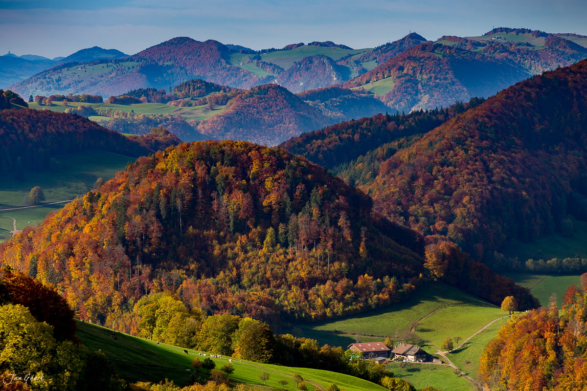 Herbstliche Berglandschaft Belchen Baselland Oktober Jura Schweiz Jan Geerk