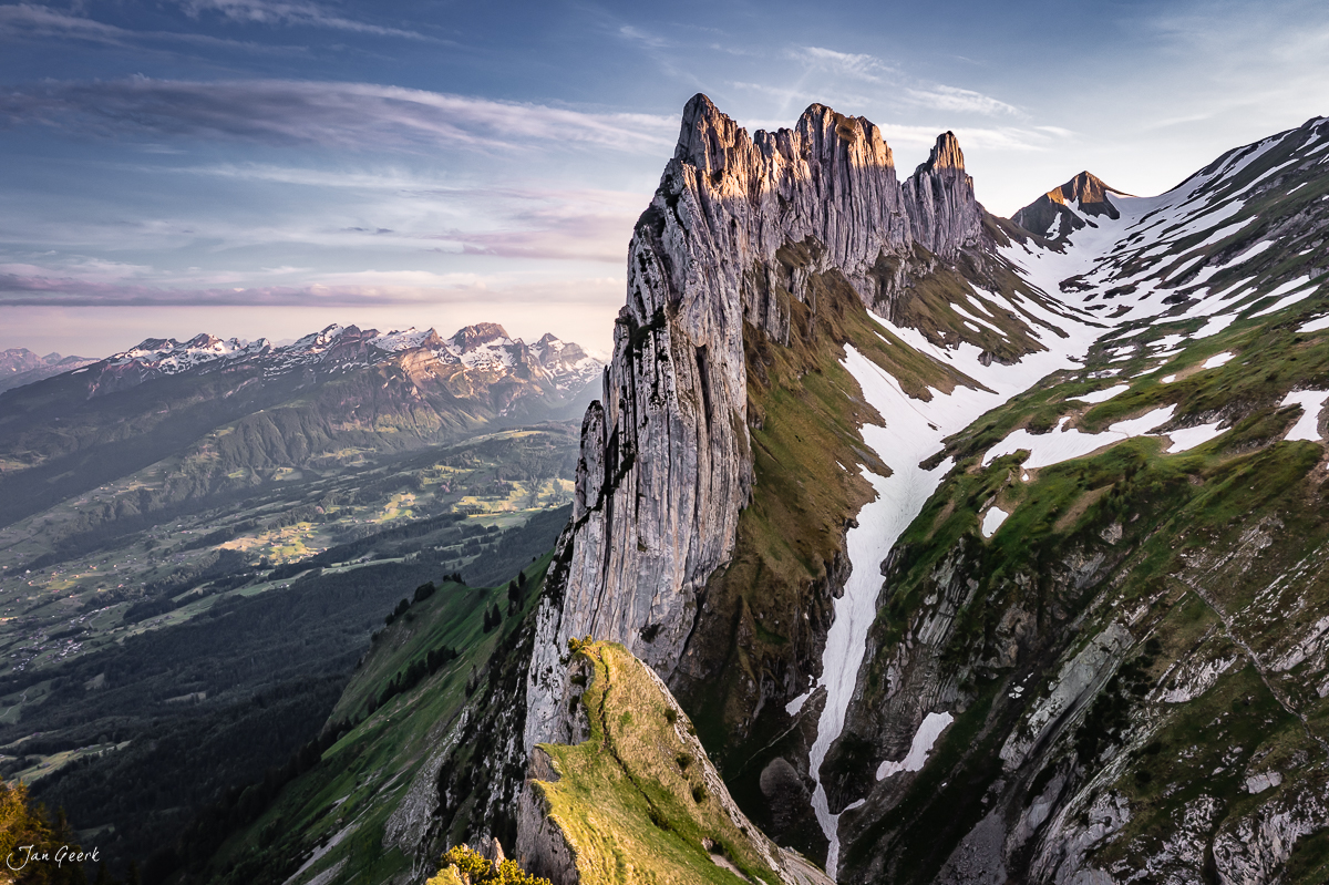Kreuzberge Appenzeller Kreuzberge Kalkfelsen Alpenkette Frühling Ostschweiz Schweiz Jan Geerk Fotograf Basel