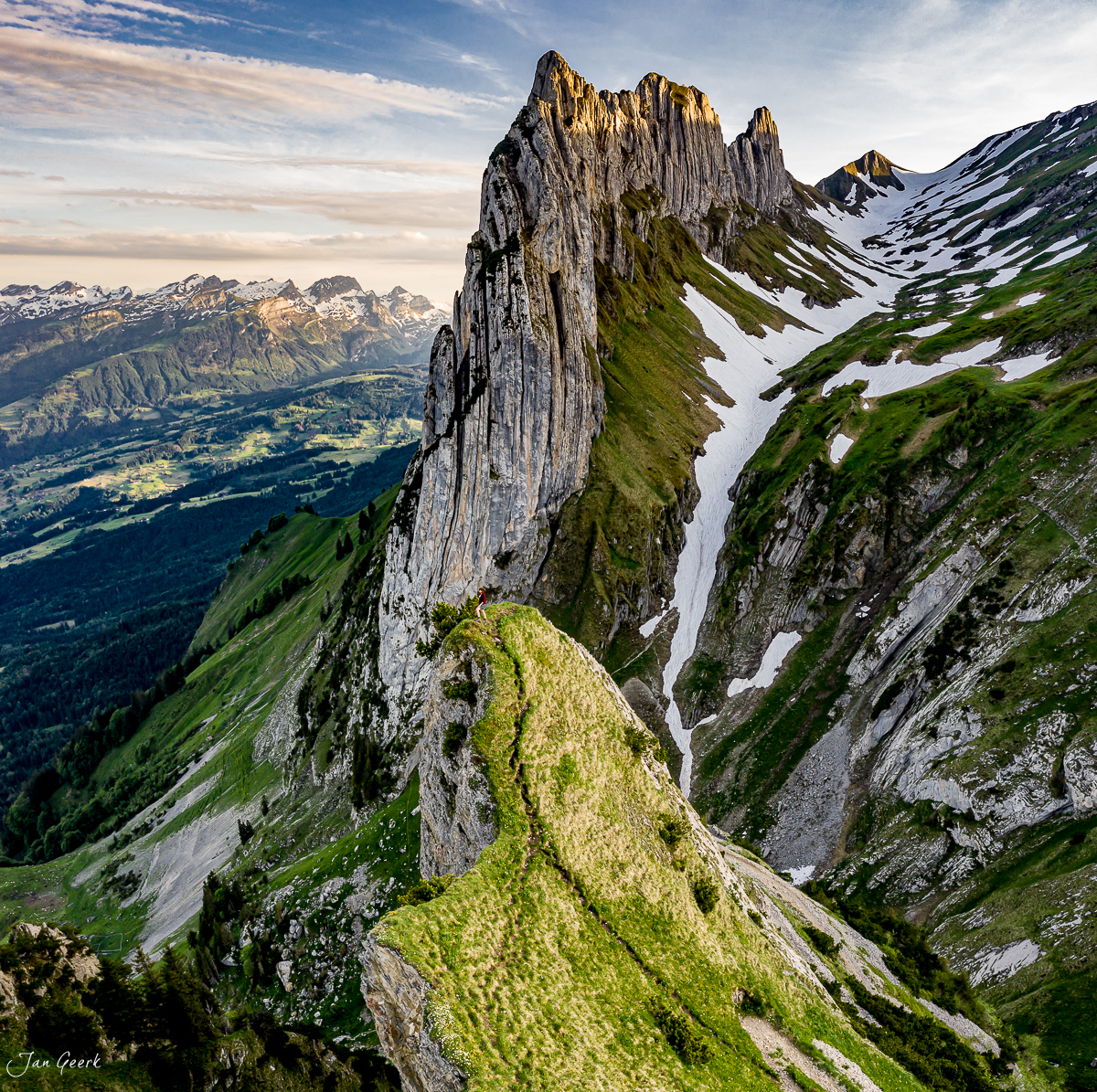 Kreuzberge Appenzell Saxer Lücke Felsformation Alpstein Sommer Ostschweiz Schweiz Jan Geerk Fotograf Basel