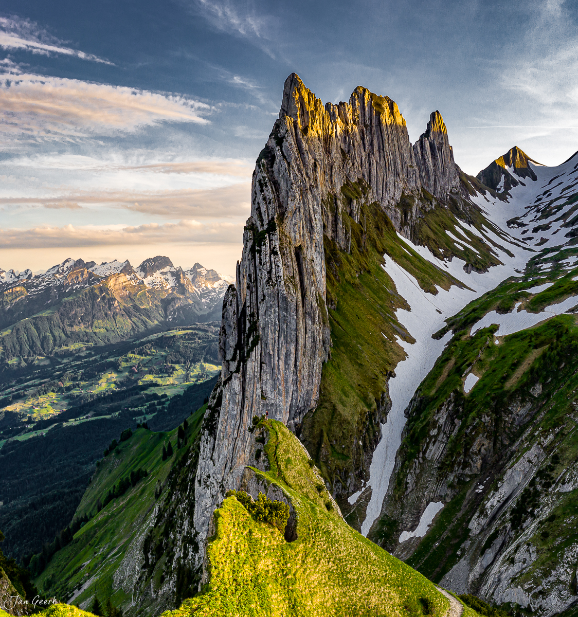 Kreuzberge Appenzell Alpen Felsformation Alpenkette Frühjahr Ostschweiz – Jan Geerk Fotograf Basel