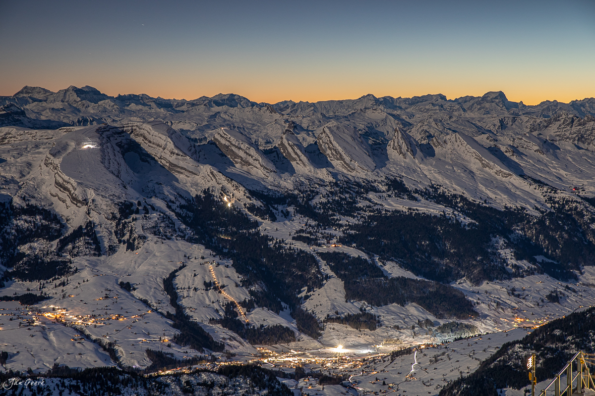 Säntis Appenzeller Alpen Schnee Sonnenuntergang Ostschweiz Schweiz Jan Geerk Fotograf Basel