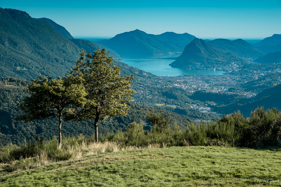 Alpweide mit Blick auf Locarno am Lago Maggiore, sommerliche Berglandschaft Tessin Schweiz Jan Geerk Fotograf Basel