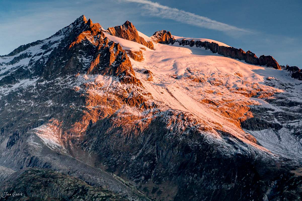 Schneebedeckter Aletschgletscher im Herbstlicht, Wallis Schweiz – Jan Geerk Fotograf Basel