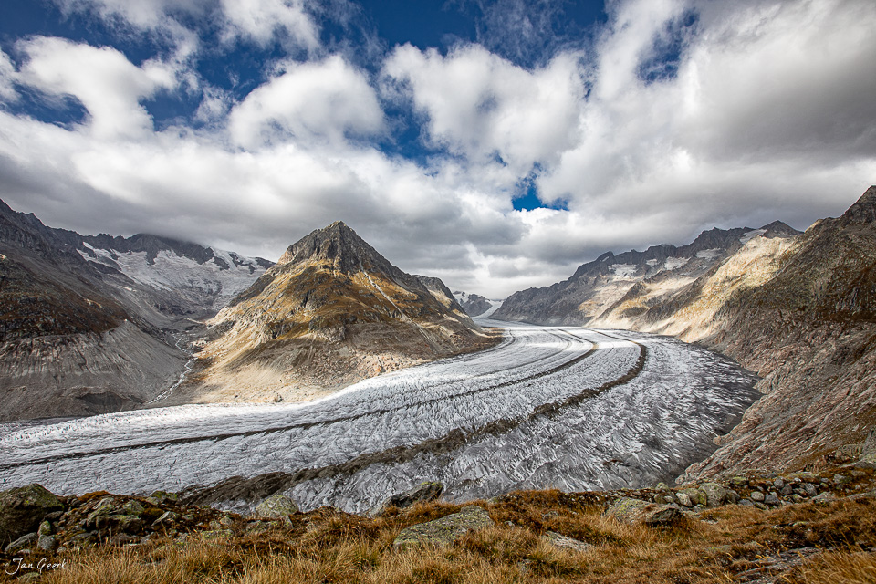 Aletschgletscher mit Märjelensee Herbst Wallis Schweiz – Jan Geerk Fotograf Basel