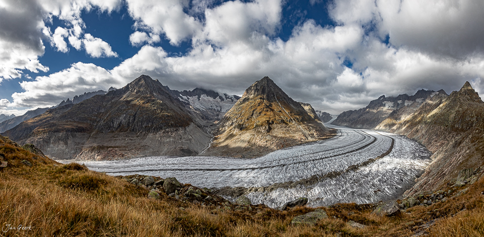 Aletschgletscher mit Märjelensee im Herbst, Wallis Schweiz – Jan Geerk Fotograf Basel