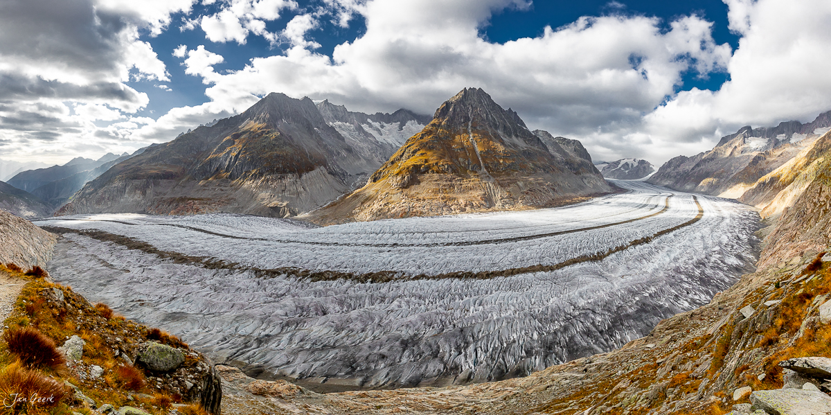 Aletschgletscher mit Märjelensee im Herbst, Wallis Schweiz – Jan Geerk Fotograf Basel