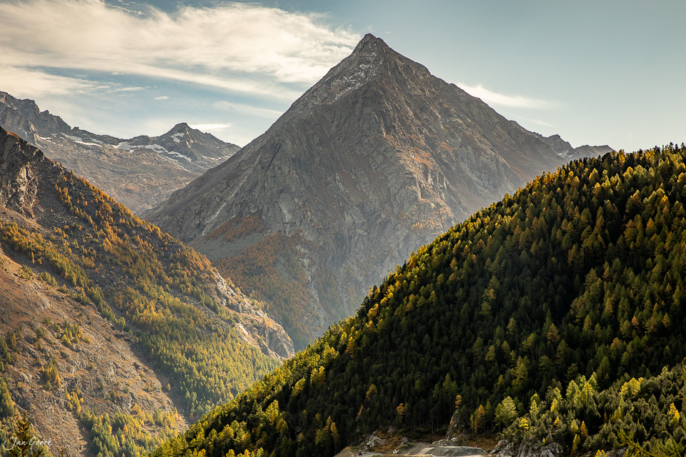 Fiescherhorn Bergpanorama Herbst Wallis Schweiz – Jan Geerk Fotograf Basel