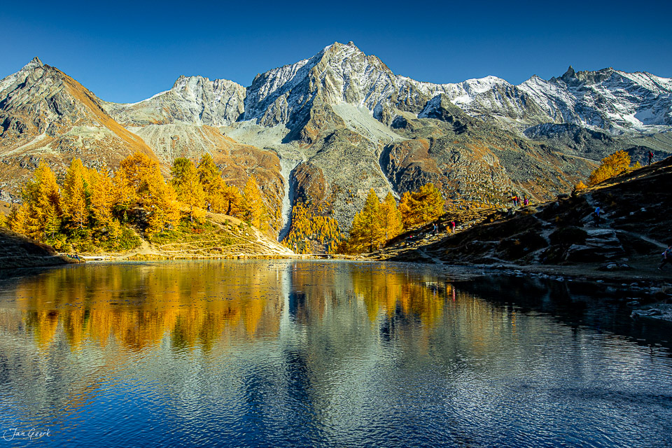 Lac Bleu Herbst Lärchenwald Wallis Schweiz – Jan Geerk Fotograf Basel