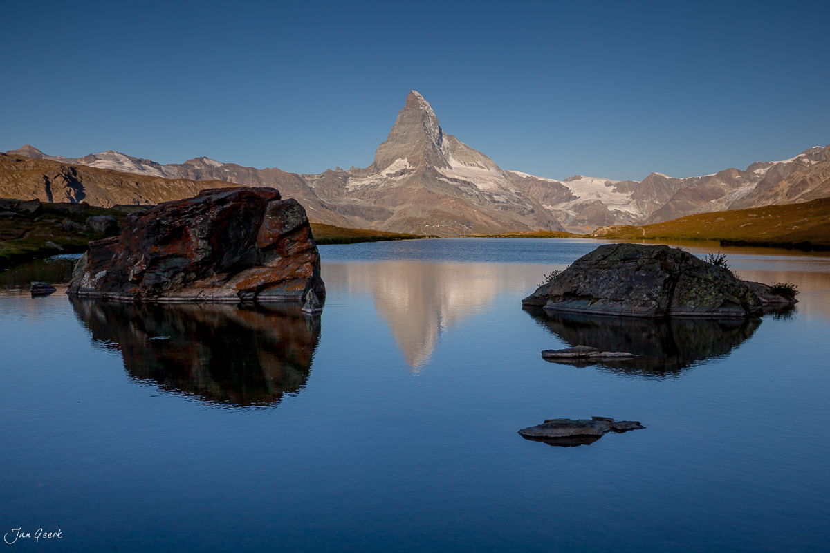 Matterhorn Riffelsee Spiegelung Alpensee Wallis Schweiz – Jan Geerk Fotograf Basel