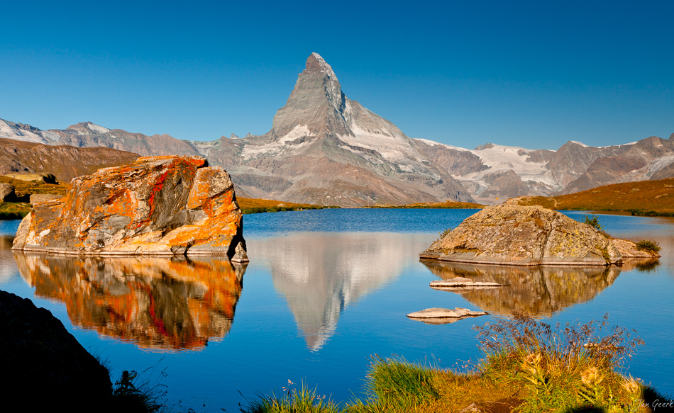 Stellisee Matterhorn Spiegelung Herbst Wallis Schweiz – Jan Geerk Fotograf Basel