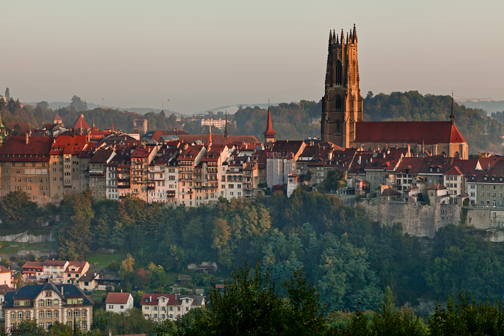 Freiburg/Fribourg Altstadt Sonnenaufgang Herbst Westschweiz Schweiz Jan Geerk Fotograf Basel