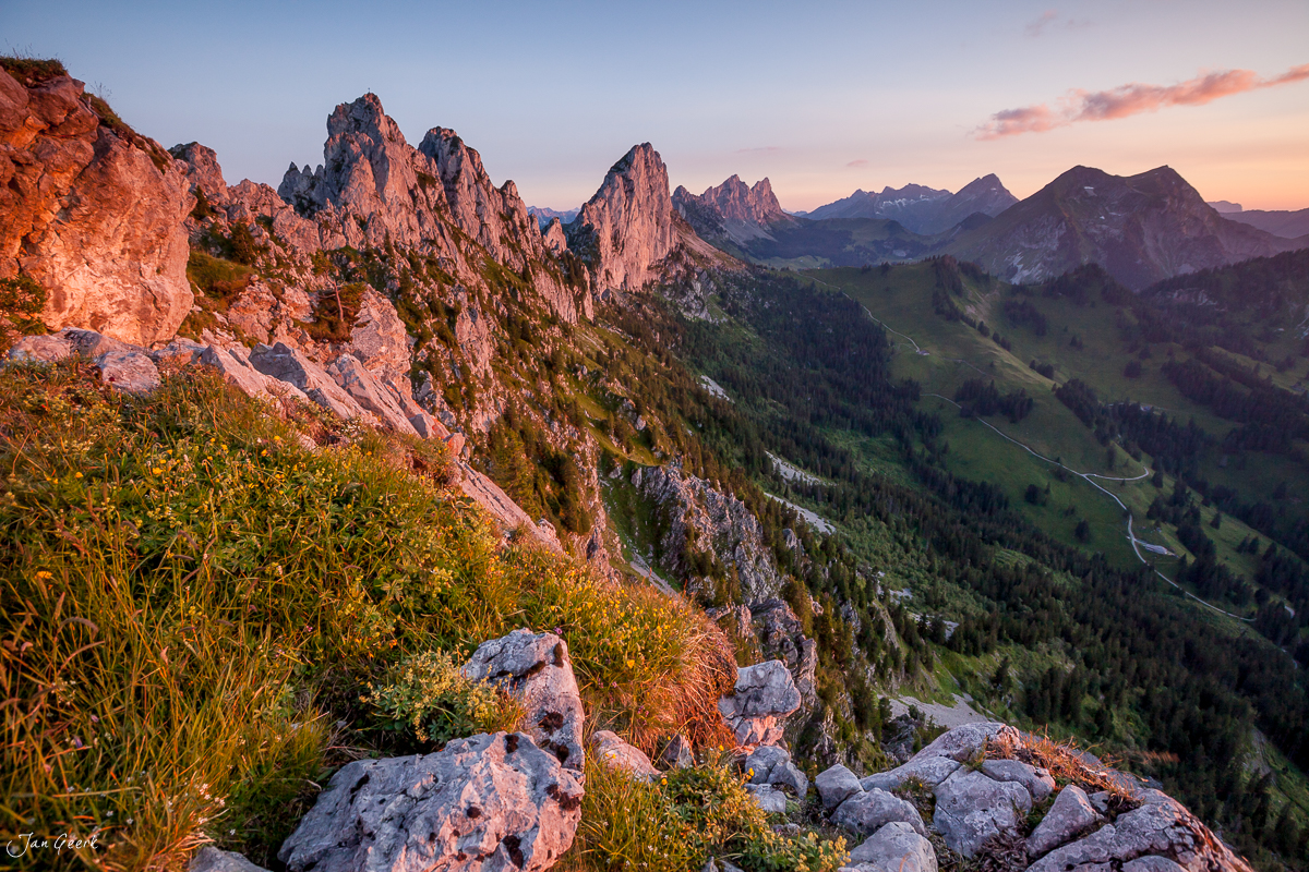 Gastlosen Panorama Goldene Stunde Freiburger Voralpen Kanton Freiburg / Fribourg Schweiz – Jan Geerk Fotograf Basel