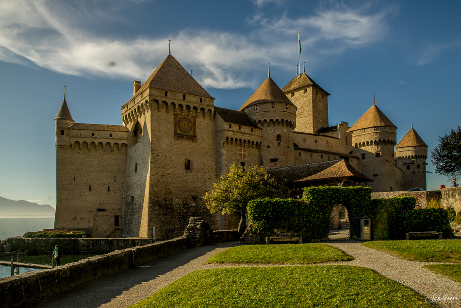 Schloss Chillon am Genfersee in der Herbstsonne, Lavaux Waadt Schweiz – Jan Geerk Fotograf Basel