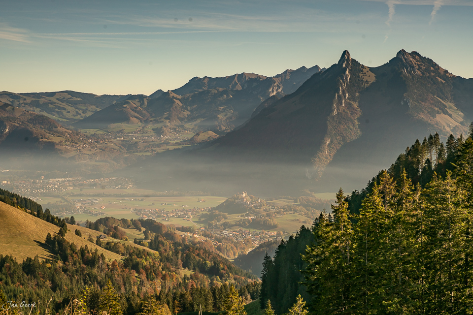 Bergpanorama Moleson Herbst Greyerz Fribourg Westschweiz Schweiz Jan Geerk Fotograf Basel