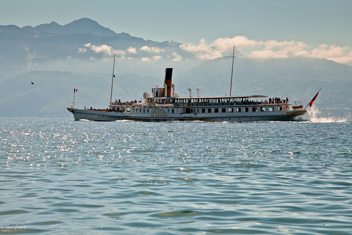 Dampfschiff La Suisse auf dem Genfersee bei Lavaux UNESCO Welterbe Waadt Schweiz – Jan Geerk Fotograf Basel