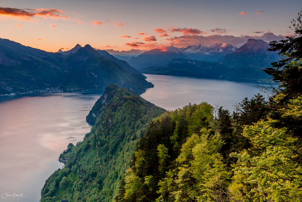 Vierwaldstättersee Bürgenstock Sonnenaufgang Zentralschweiz Schweiz Jan Geerk Fotograf Basel