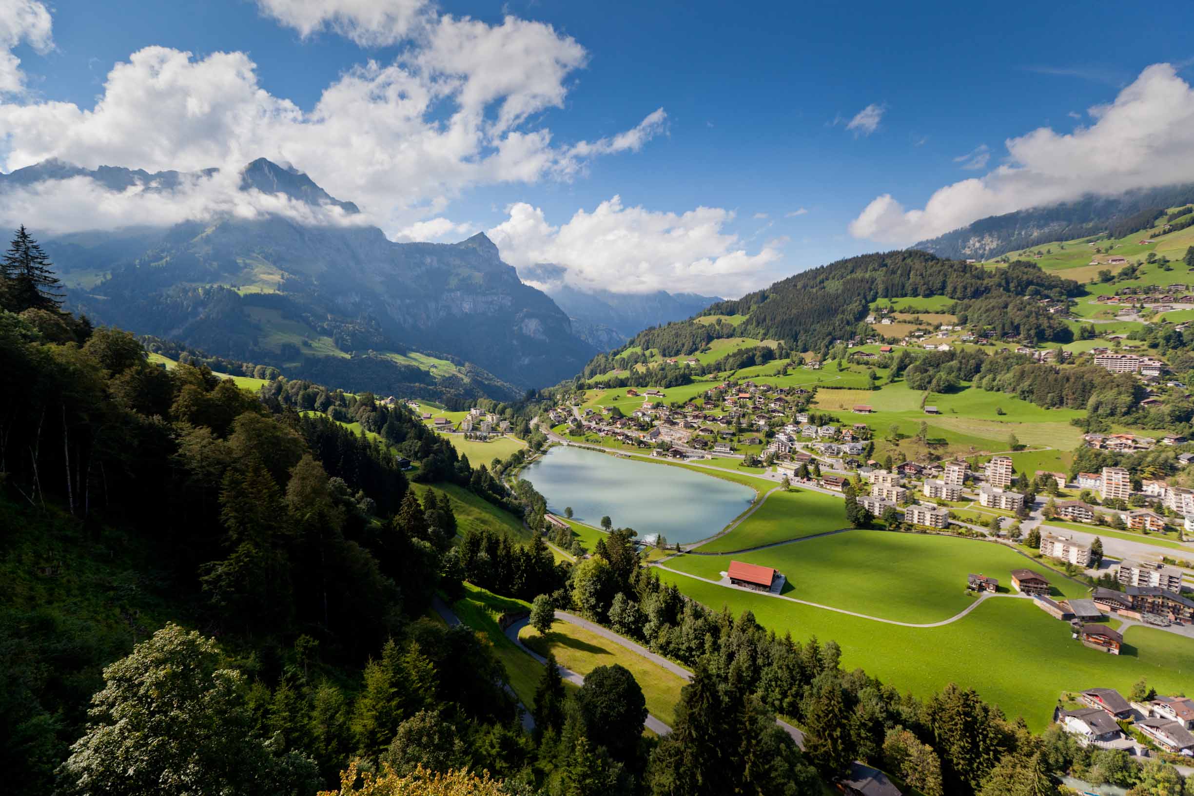 Engelberg Tal Bergsee Alpendorf Sommer Zentralschweiz Schweiz Jan Geerk Fotograf Basel
