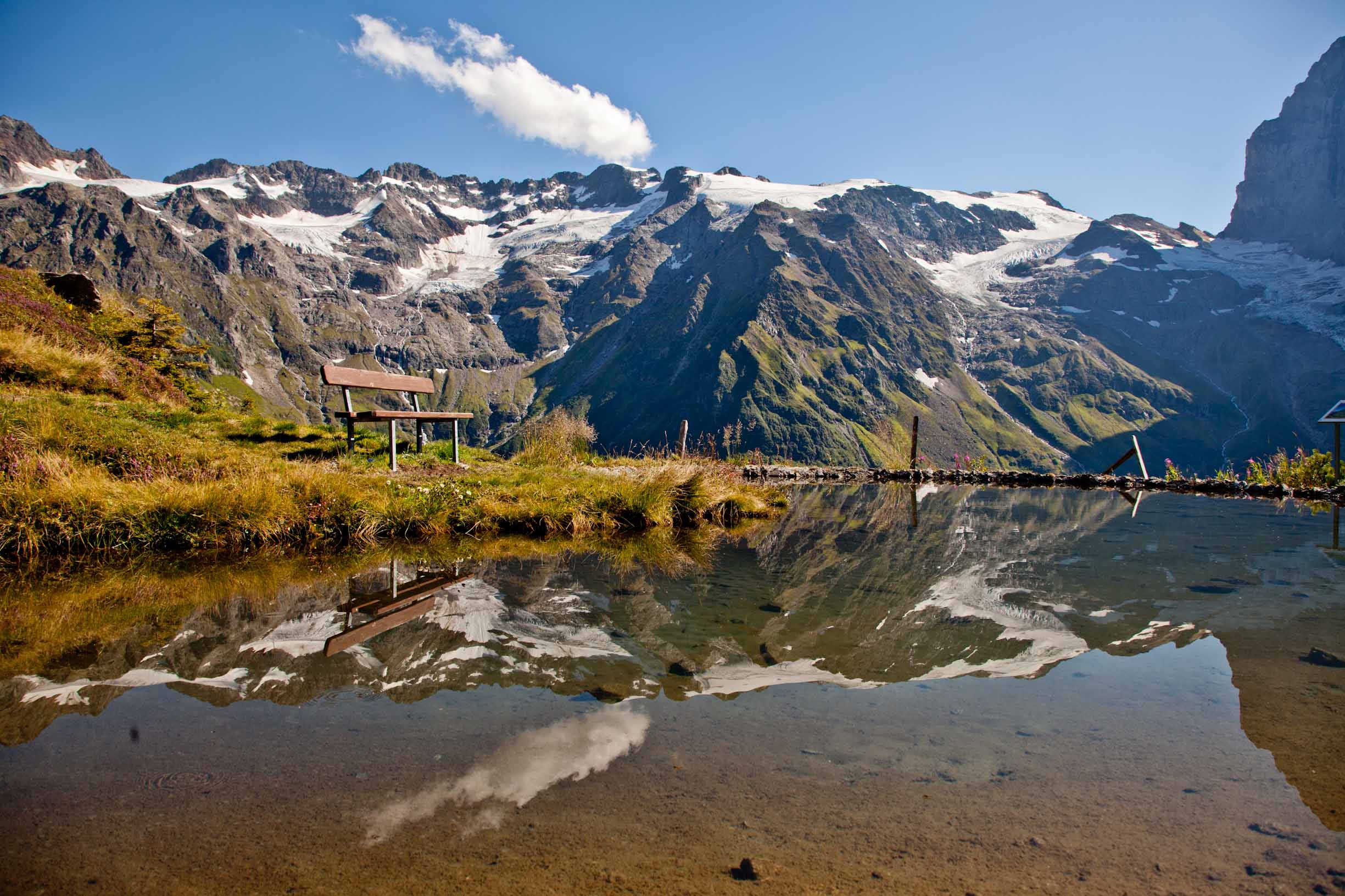 Fürenalp Gletschersee Spiegelung Herbst Engelberg Zentralschweiz Schweiz – Jan Geerk Fotograf Basel